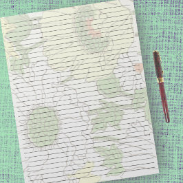 Bloco De Notas Tamanho Carta: Flor Amarelo em Linha Coluna de 8,5