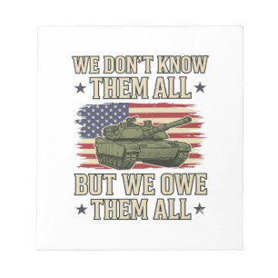 Bloco De Notas Tanque de Lembrança Militar Camisa Patriótica Desi