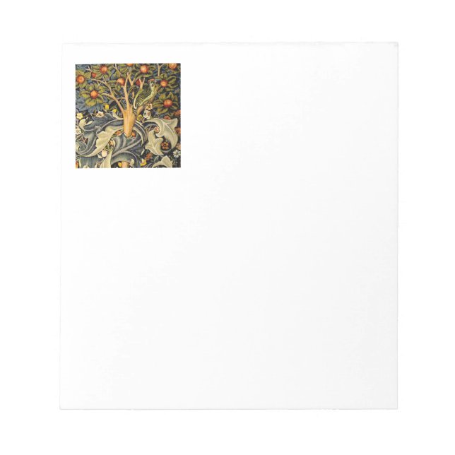Bloco De Notas Tapeçaria de Pássaros e Flores de William Morris (Frente)