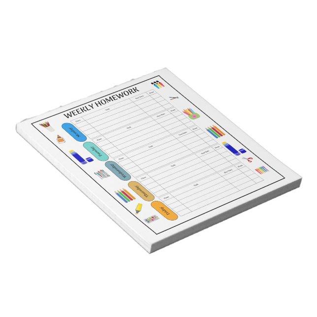 BLOCO DE NOTAS TAREFAS SEMANAIS (Inclinado)