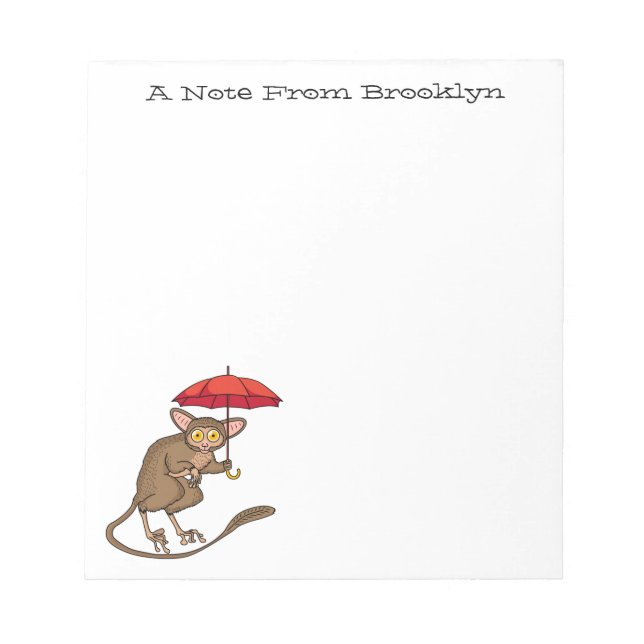 Bloco De Notas Tarsier bonito com ilustração de desenho de desenh (Frente)