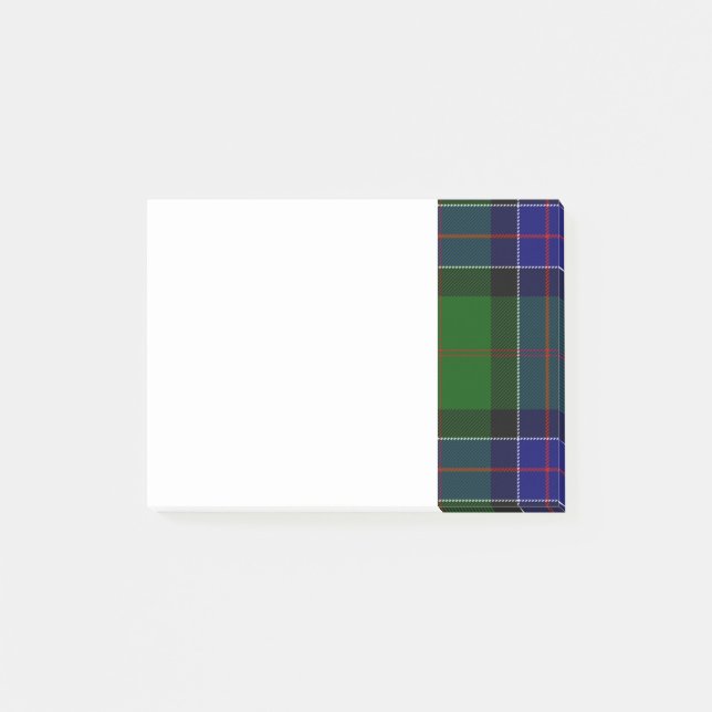 Bloco De Notas Tartan do Clã Sinclair Verde e Azul (Frente)