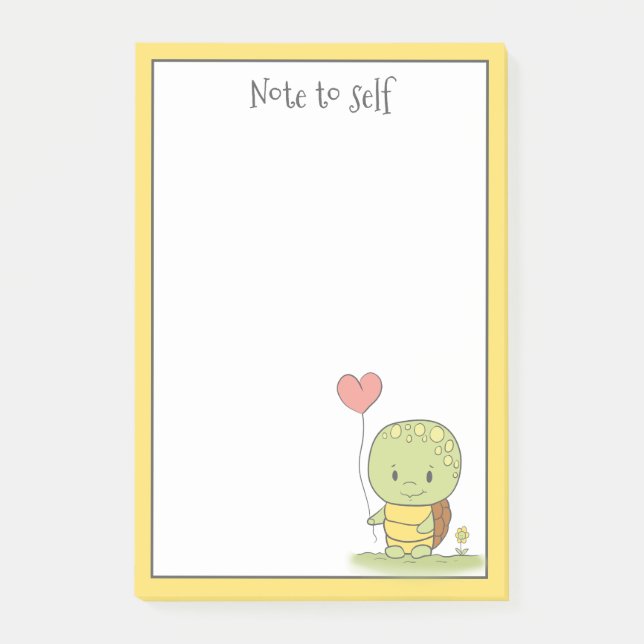 Bloco De Notas Tartaruga Com Balão Personalizado (Frente)