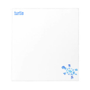 Bloco De Notas Tartaruga da água azul
