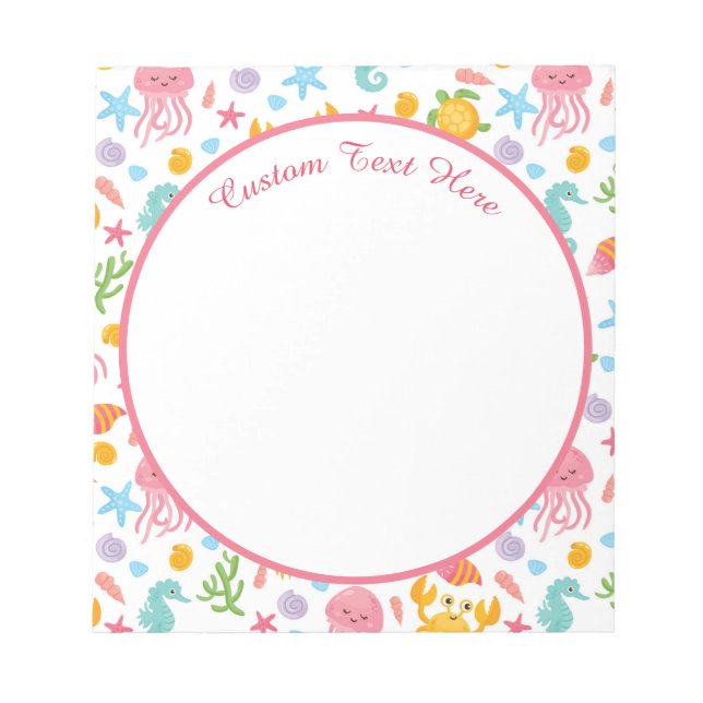 Bloco De Notas Tartaruga de Peixe-Estrelo do Oceano Cáutico  (Frente)