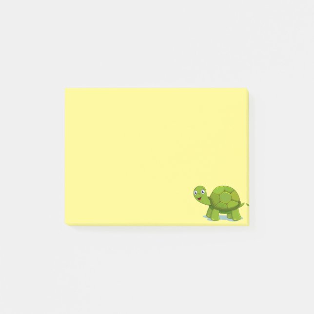 Bloco De Notas Tartaruga Fofa em Amarelo (Frente)