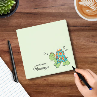Bloco De Notas Tartaruga Nota Musical Personalizada