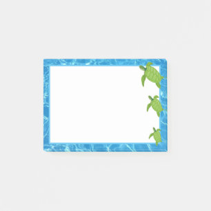 Bloco De Notas Tartarugas Marinhas Fofas & Quadro de Água