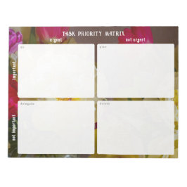 Bloco De Notas Task Priority and planner Matrix (floral)