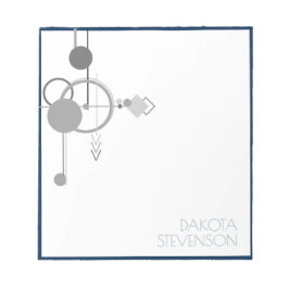 Bloco De Notas Tatuagens Arte Linear | Marca Personalizada Azul M