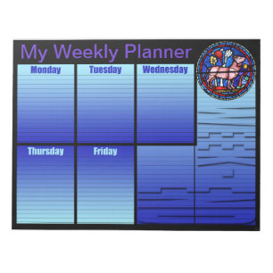 Bloco De Notas Taurus Stained Glass - Planner semanal - Bloco de