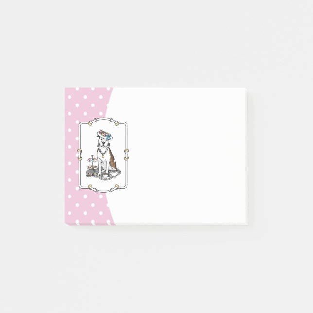 Bloco De Notas Tea Party Pit Bull (lt brindle white 3) (Frente)