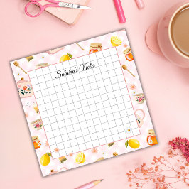Bloco De Notas Tea Time Cozy Notes – Grid Lined Sticky Notes