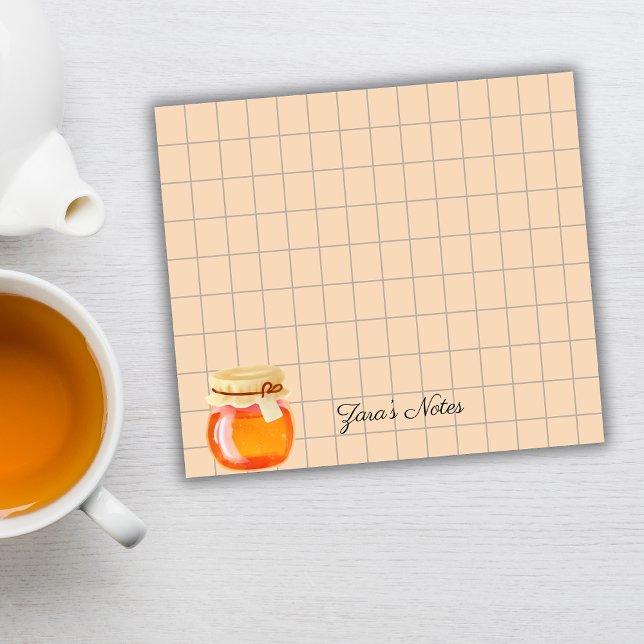 Bloco De Notas Tea Time Honey Pot Personalized Grid Sticky Notes (Criador carregado)
