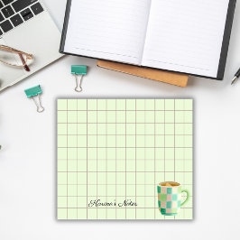 Bloco De Notas Tea Time Tea Cup – Personalized Grid Sticky Notes