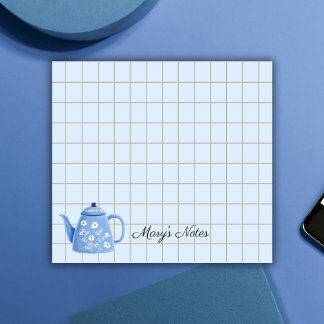 Bloco De Notas Tea Time Teapot – Personalized Grid Sticky Notes