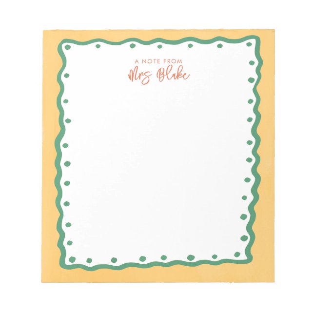 Bloco De Notas Teacher Appreciation Bold Color Border (Frente)