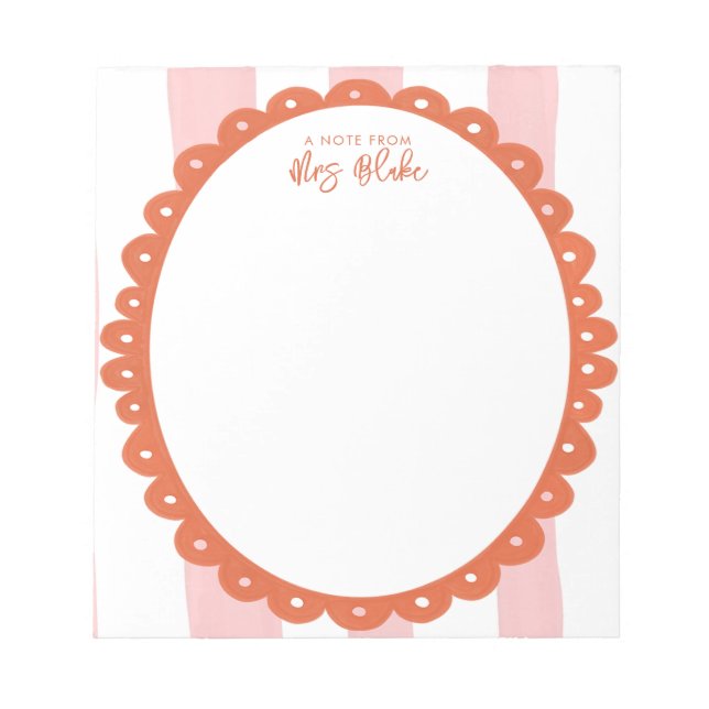 Bloco De Notas Teacher Appreciation Bold Color Border (Frente)