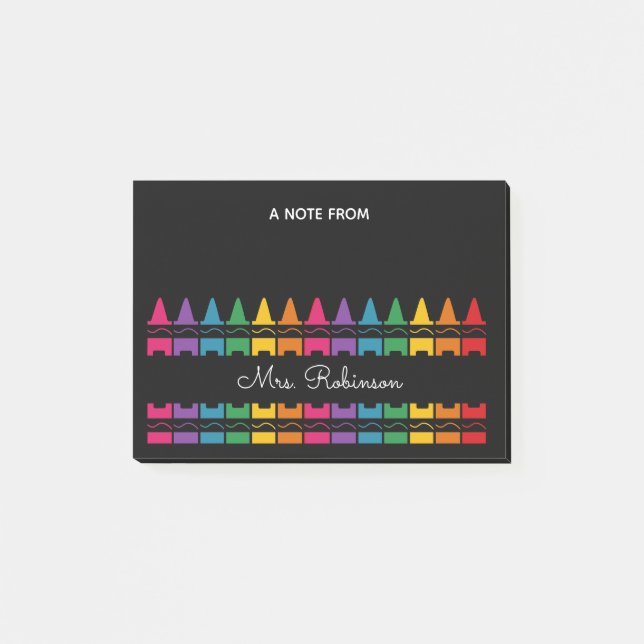 Bloco De Notas Teacher Appreciation Rainbow Crayon  (Frente)