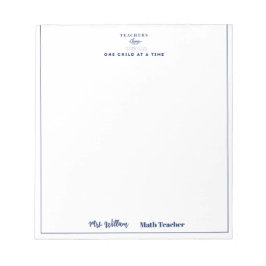 Bloco De Notas Teacher name elegant quote modern white frame