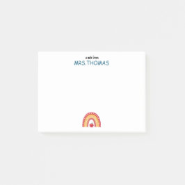 Bloco De Notas Teacher Post-it Notes – Personalized Rainbow Desig