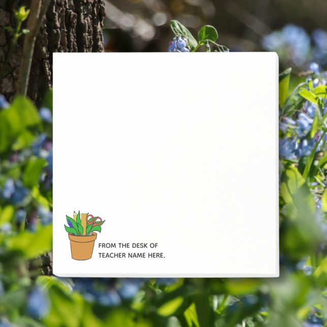 Bloco De Notas Teacher Post-It Notes with Name Personalization  (Criador carregado)