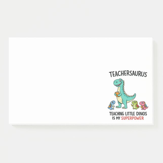 Bloco De Notas Teachersaurus humor de professor com pequenos dino (Frente)