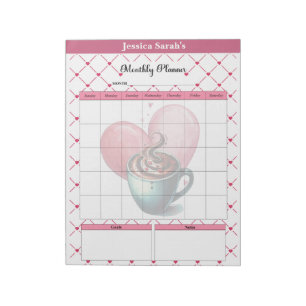 Bloco De Notas Teacup Cuties _ Planejador Mensal
