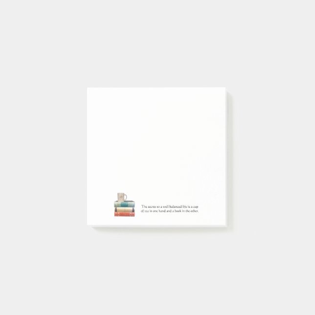 Bloco De Notas Teacup em nota de pilha de livros (Frente)