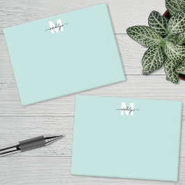Bloco De Notas Teal Blue Monogram