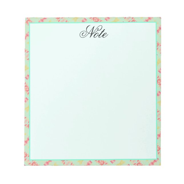 Bloco De Notas Teal de Pastel Claro (Frente)