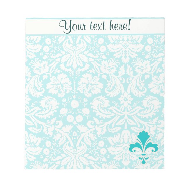 Bloco De Notas Teal Fleur de lis (Frente)