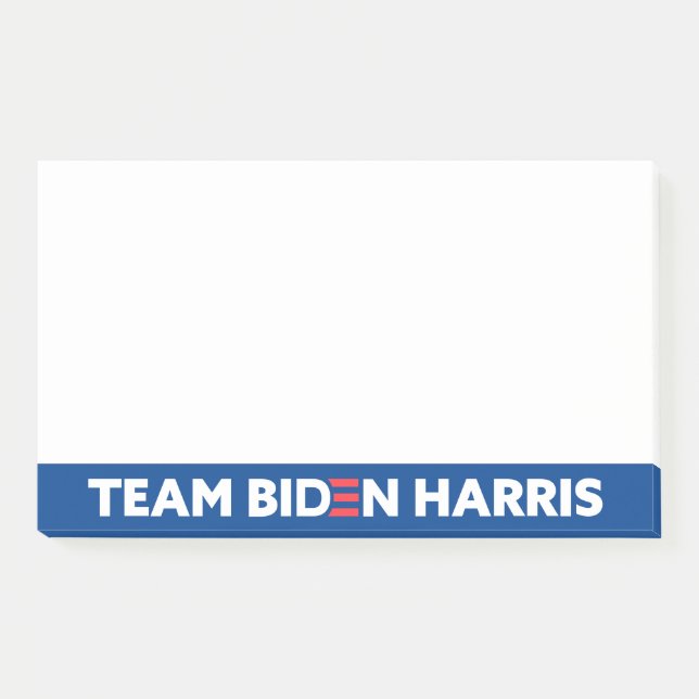 Bloco De Notas Team Biden Harris Cores Personalizadas Branco e Az (Frente)