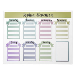 Bloco De Notas Tear off Calendar, create yourself, blue planner