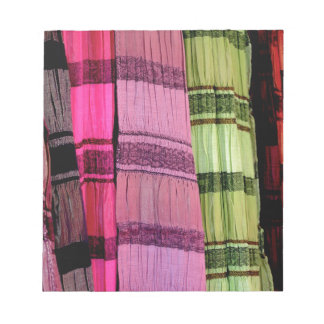 Bloco De Notas Tecido Rosa Verde Roxo