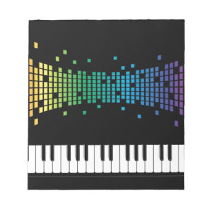 Bloco De Notas Teclado instrumental para piano de música multicol