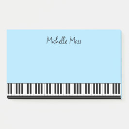 Bloco De Notas Teclado para Piano Musical Simples, Branco Azul