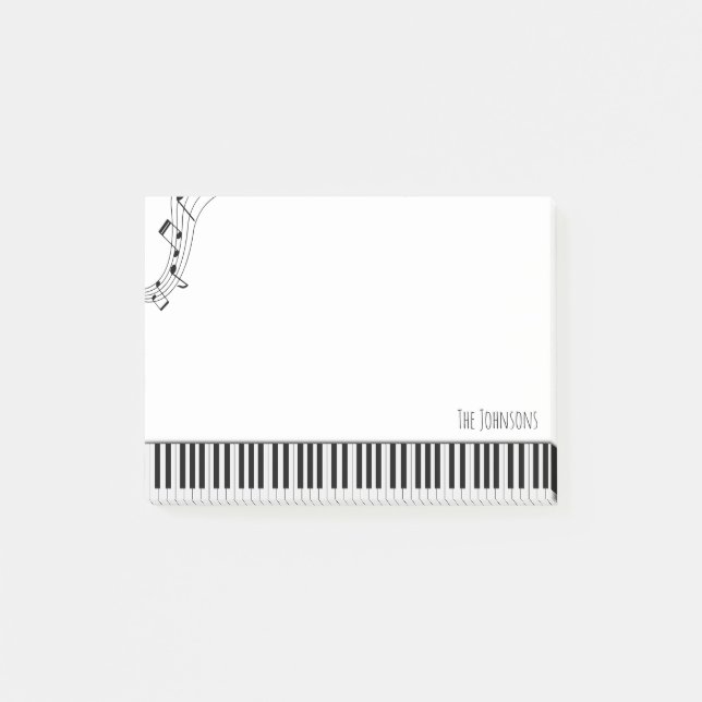 Bloco De Notas Teclado Piano e Notas Musicais (Frente)