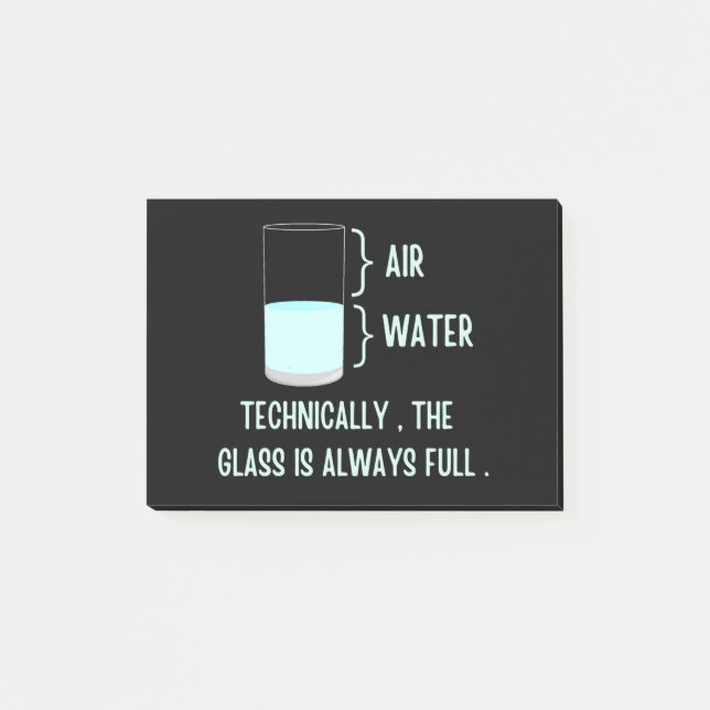 Bloco De Notas Tecnicamente, o vidro é sempre cheio (Frente)