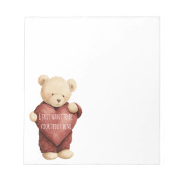 Bloco De Notas Teddy Bear Red Heart