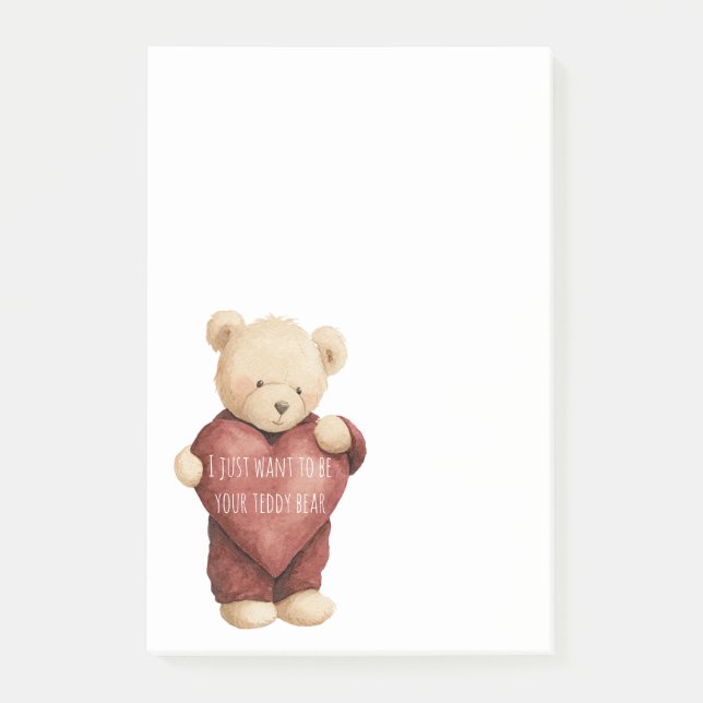 Bloco De Notas Teddy Bear Red Heart (Frente)