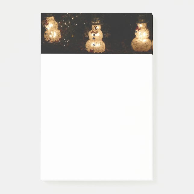 Bloco De Notas Tela de luz de feriado Snowman (Frente)