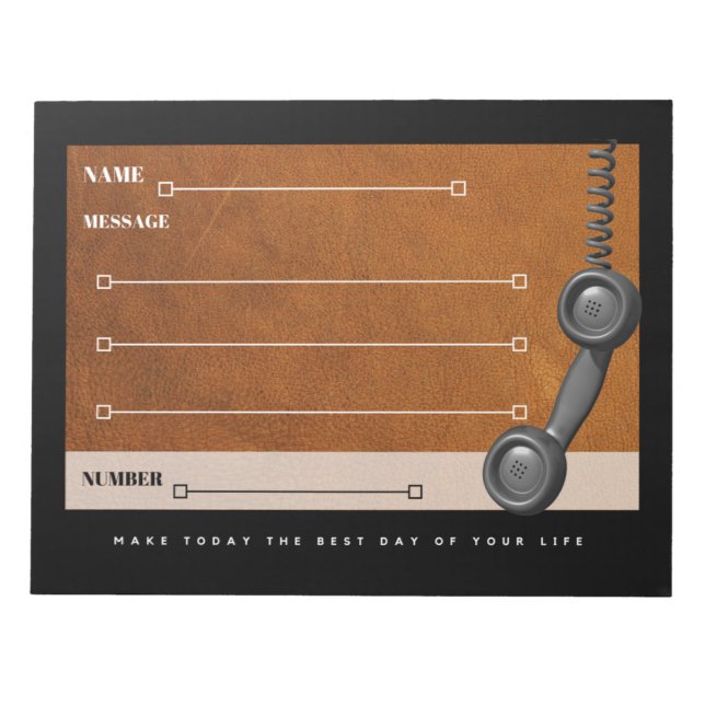 Bloco De Notas Telefonar para as Pastas de Memo do Secretário de  (Frente)