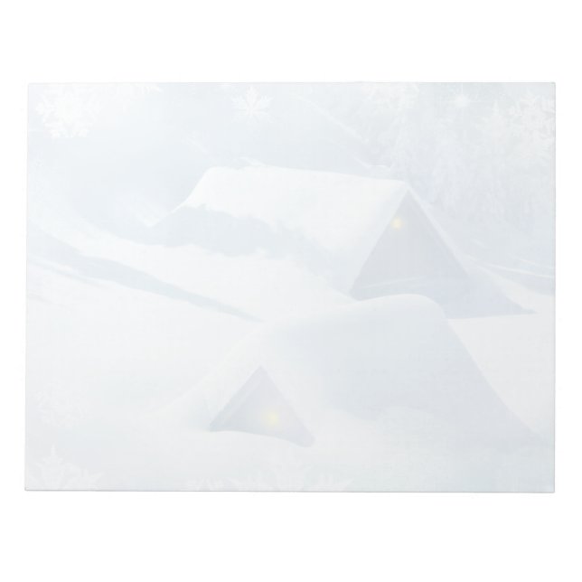 Bloco De Notas Telhado coberto de neve em uma floresta (Frente)