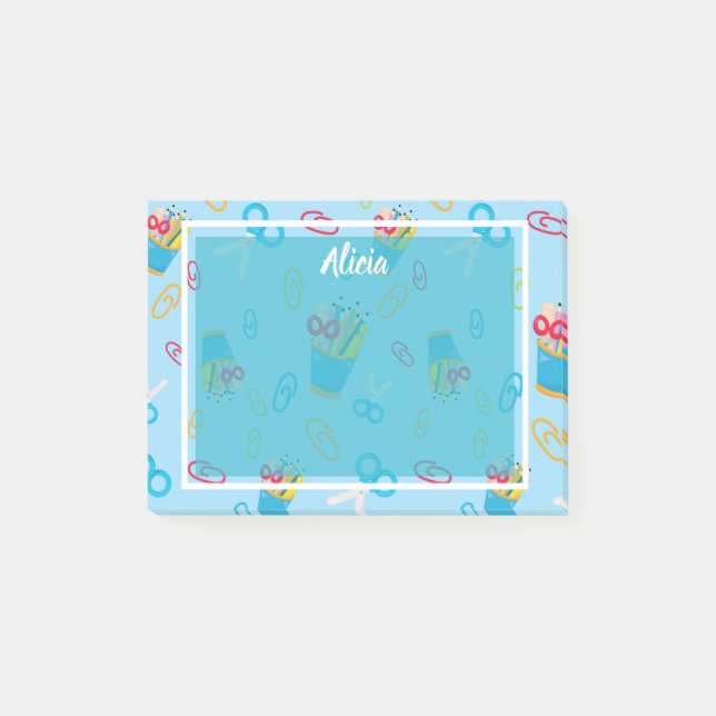 Bloco De Notas Tema da escola divertida (Frente)