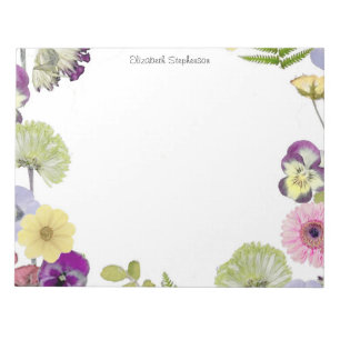 Bloco De Notas Tema de Flor Silvestre Nome Personalizado