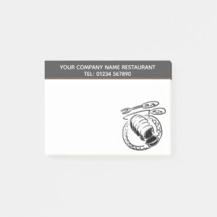 Bloco De Notas Tema de Ilustração do Restaurante de Carne de Bovi