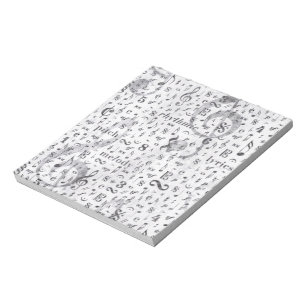 Bloco De Notas Tema de Música Padrão de Nota de Música