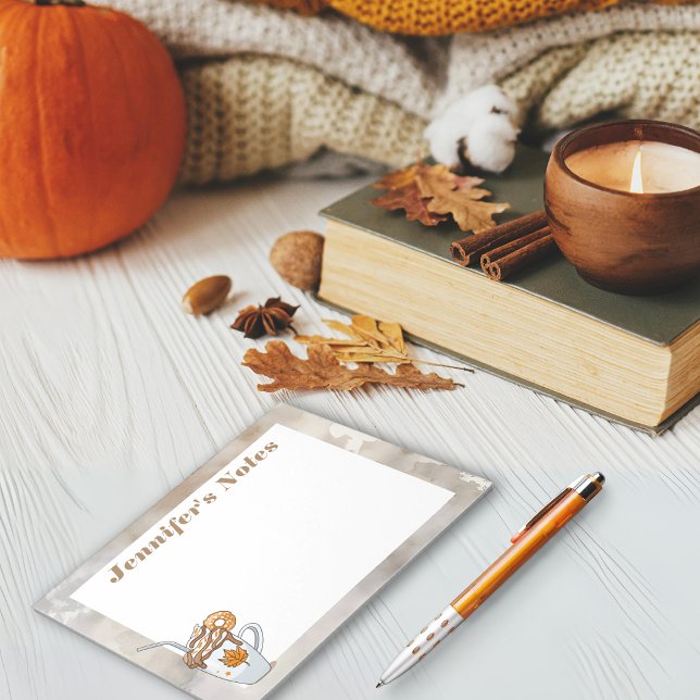 Bloco De Notas Tema de outono escuro do Boho café quente Notas pe (Boho dark Fall theme warm coffee custom Notes)