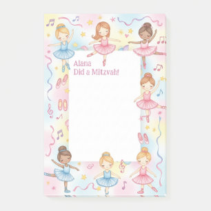 Bloco De Notas Tema do balé Ballerina Dancer Personalizou Mitzvah